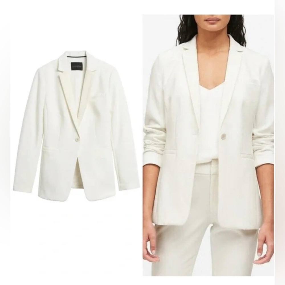 Banana Republic 	Silk lapel suit blazer	Winter white	0